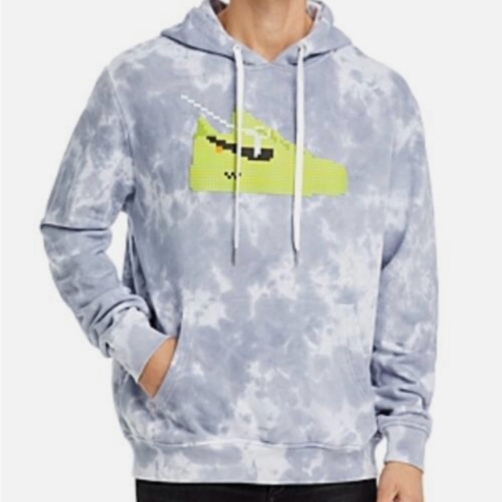 8-bit Mostly Heard Rarely Seen Gray Tie-Dye Hoodie